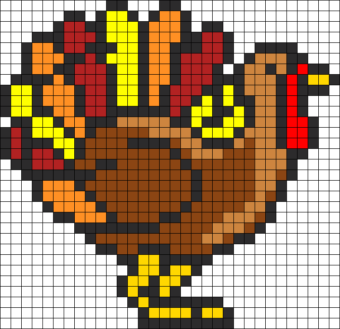 Happy Thanksgiving Perler Bead Pattern / Bead Sprite - Perler Bead Thanksgiving (673x652), Png Download