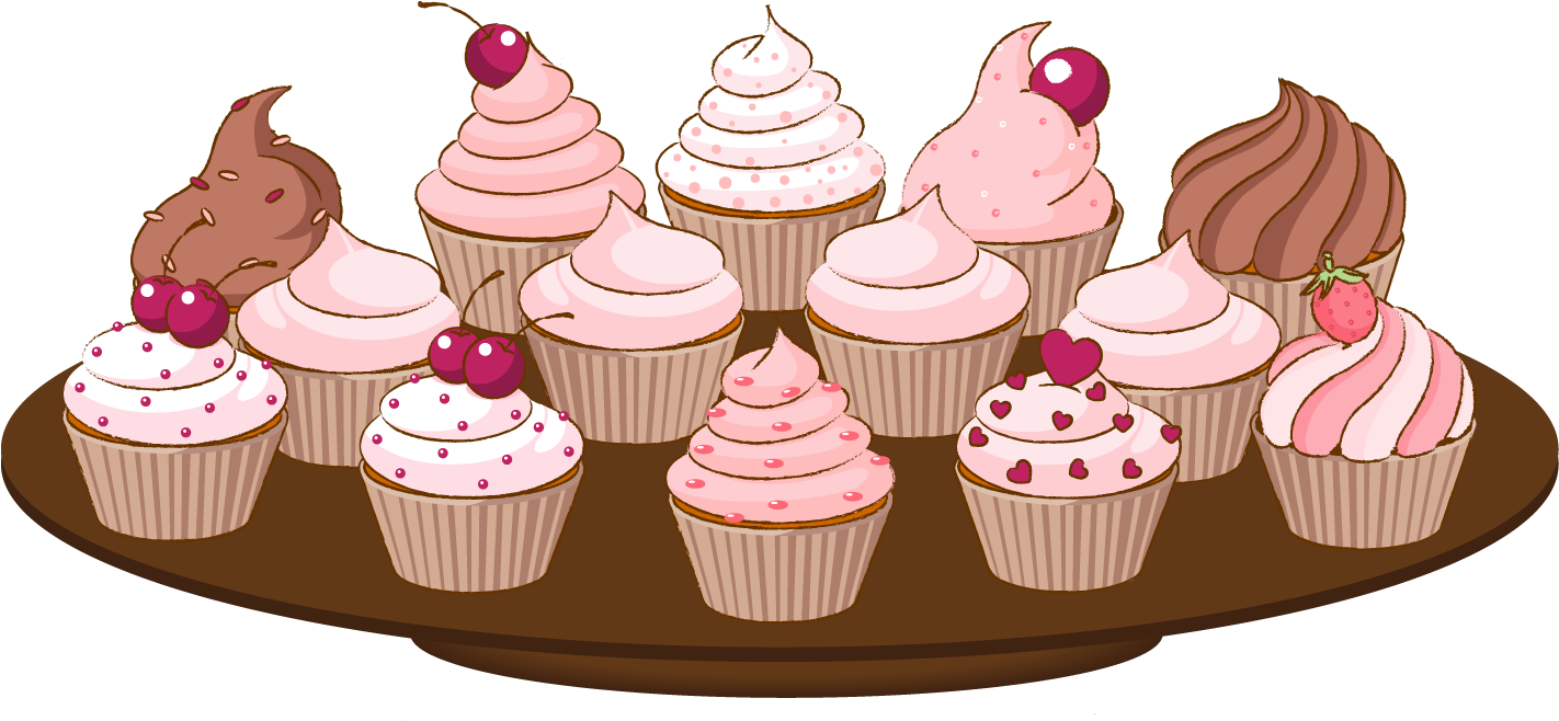 Bake Sale Clip Art Of A Cupcake With Sprinkles Cake - Cake Clipart (1421x689), Png Download