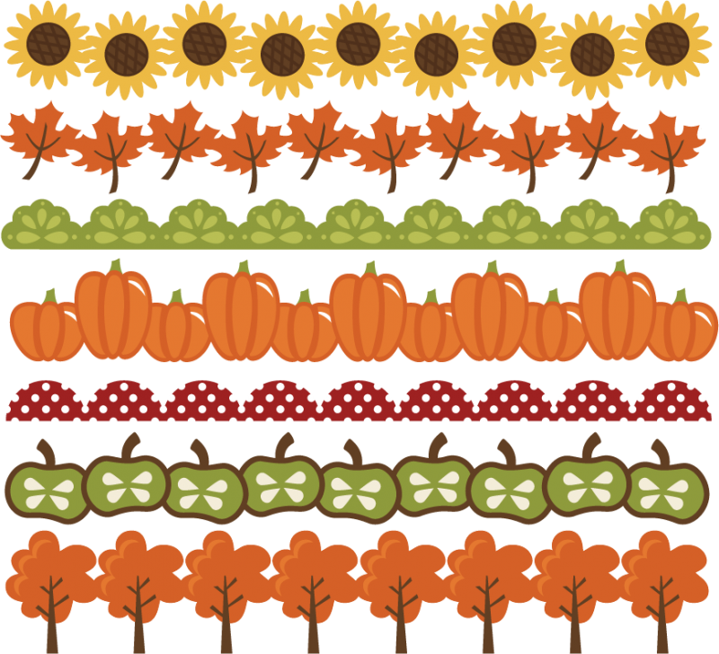 Fall Borders Svg Cut Files Autumn Svg Pumpkin Border - Fall Border (800x728), Png Download