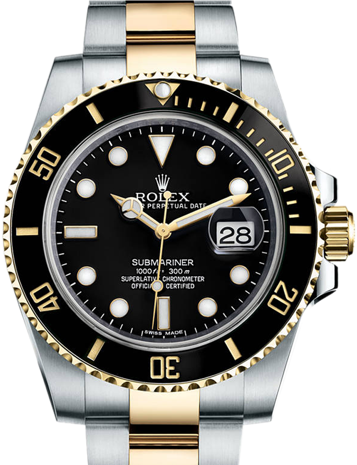 Rolex - Submariner Steel And Gold (116613) (1000x1000), Png Download