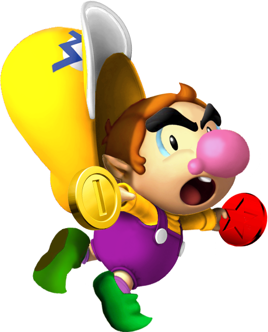 Baby Waluigi Super Mario Wiki Download - Mario Kart Baby Wario (543x671), Png Download