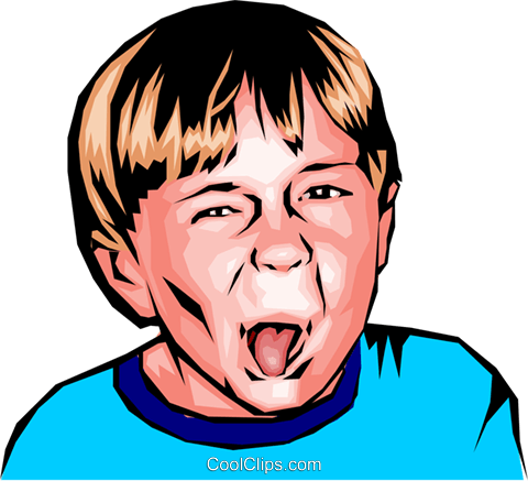 Little Boy Sticking Out His Tongue Royalty Free Vector - Cartoon (480x437), Png Download