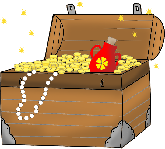 Treasure Chest For Pirates - Treasure (596x514), Png Download