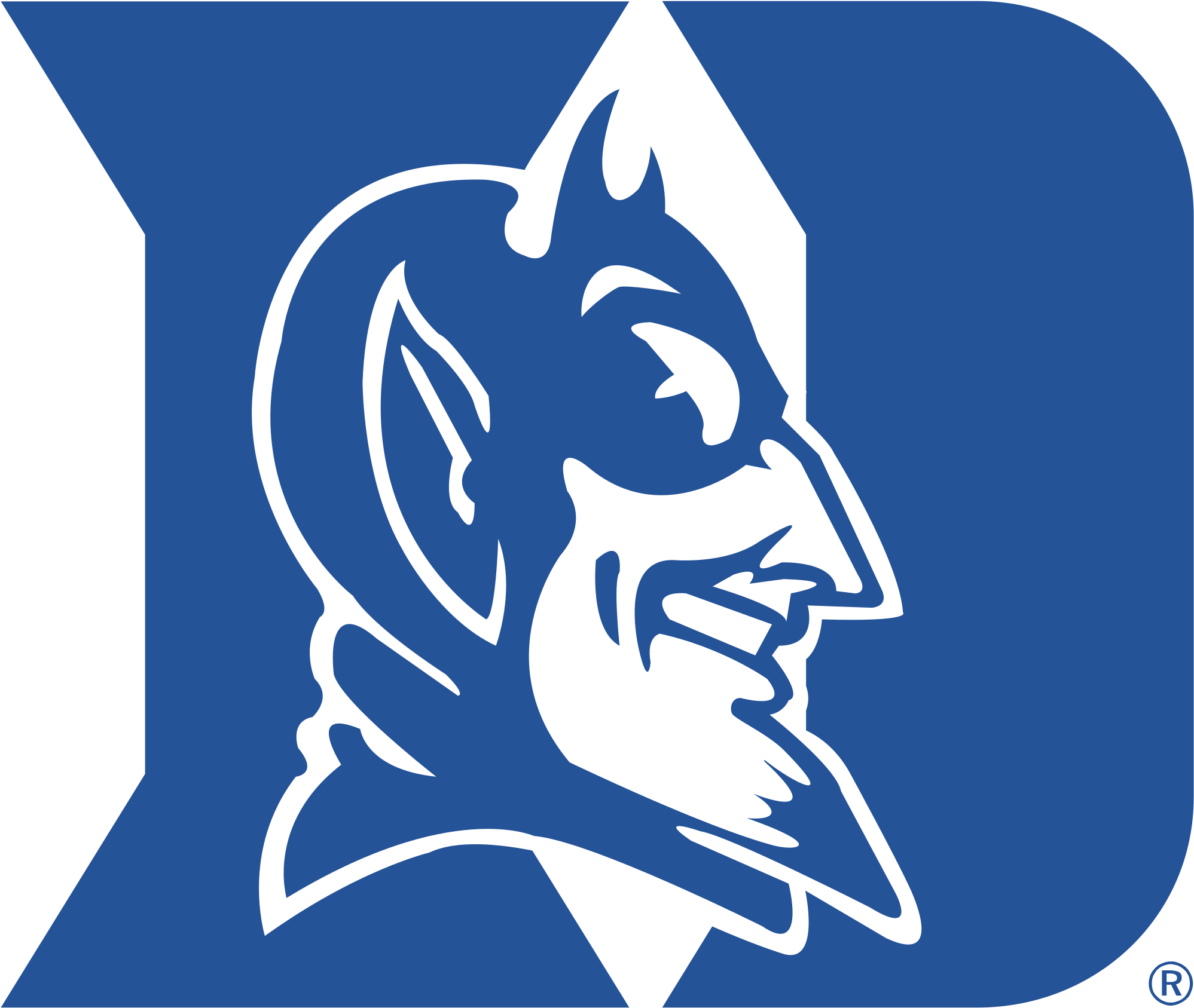 Devils Logo Outline Alternative - Duke Blue Devils Logo Png (2400x2400), Png Download