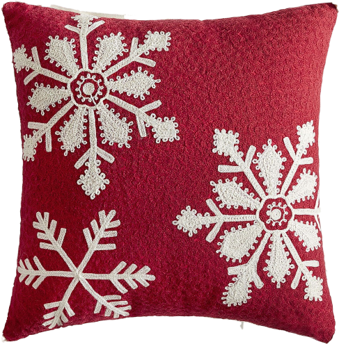 Download Red Snowlflake Pillow P1 Clipped Rev Pier 1 Imports Red