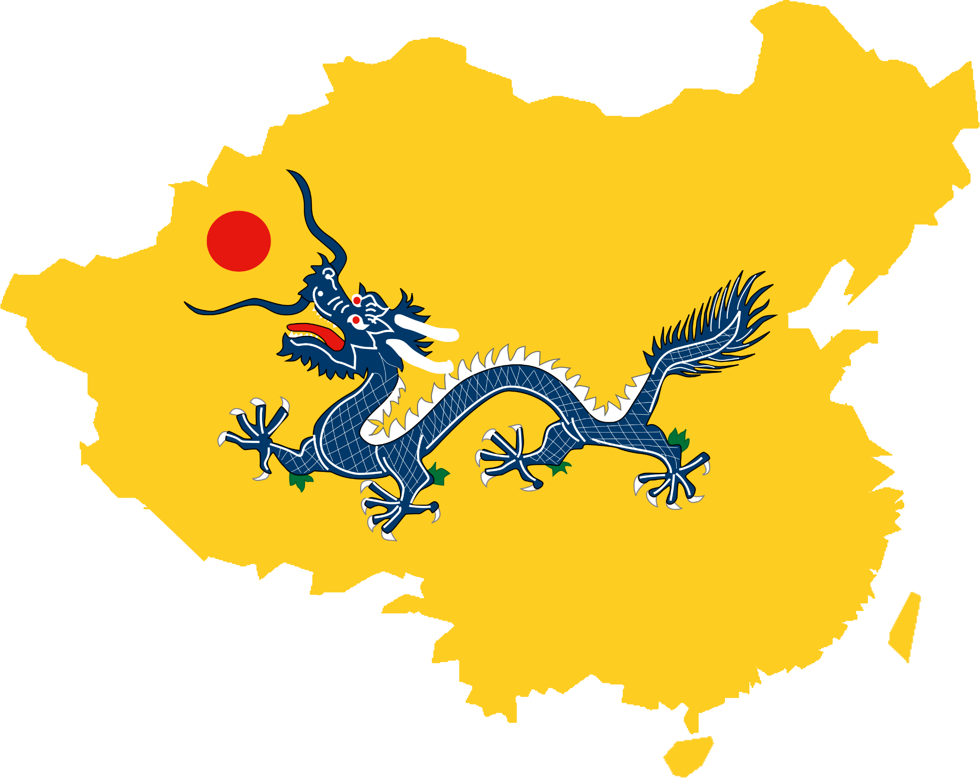 Flag Map Of Qing Dynasty (1967×1563) - Dank History Memes (1967x1563), Png Download