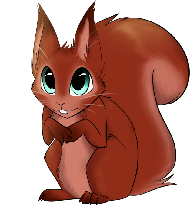 Cute Squirrel Png - Cute Squirrel Cartoon (1024x755), Png Download