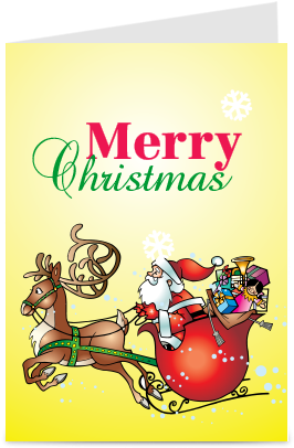 Santa Christmas Cards - Christmas Iron Transfers (284x426), Png Download