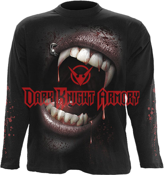Goth Fangs, Gothic Fantasy Metal Vampieren Mannen T-shirt (600x600), Png Download