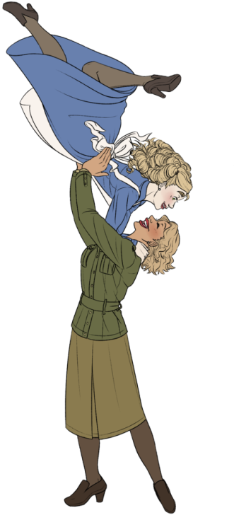 Have Some Vintage Lesbian Swing Dancing - Cartoon (358x750), Png Download