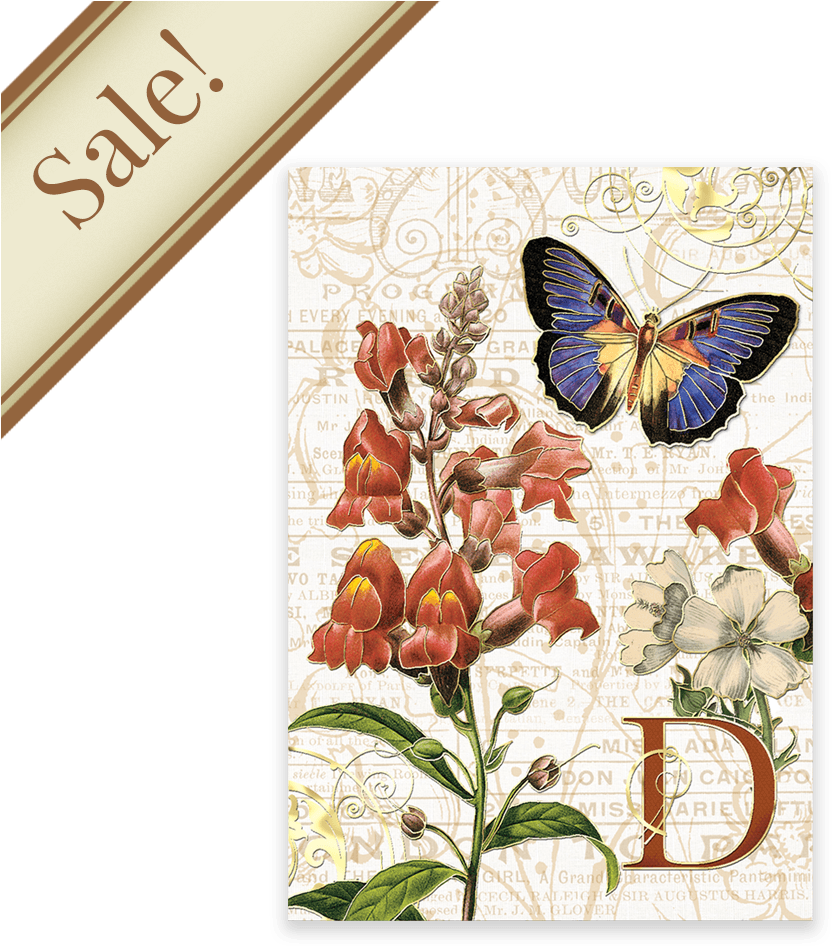 Monogram D Pouch Note Cards - Antirrhinum Or Snapdragons By Redoute Queen Duvet (1100x1100), Png Download