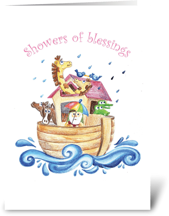 Showers Of Blessings Greeting Card - Baby Shower (700x792), Png Download