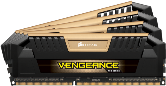 View Full Size - Corsair Vengeance Pro 32gb 4x8gb Ddr3 2400 Memory (602x326), Png Download