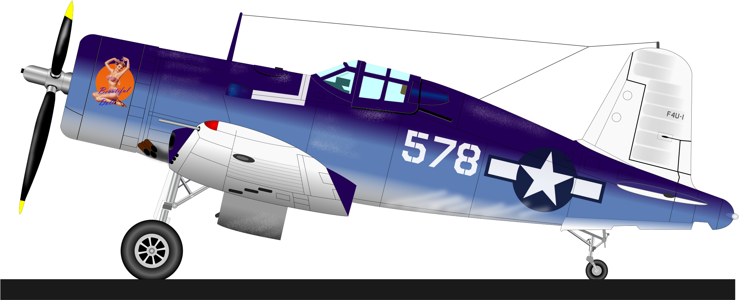 Big Image - Vought F4u Corsair (2400x1855), Png Download