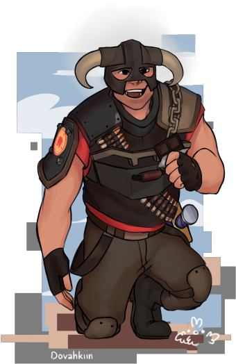 Amazing Artwork Of My Dovahkiin Heavy Loadout, By The - Cartoon (364x536), Png Download