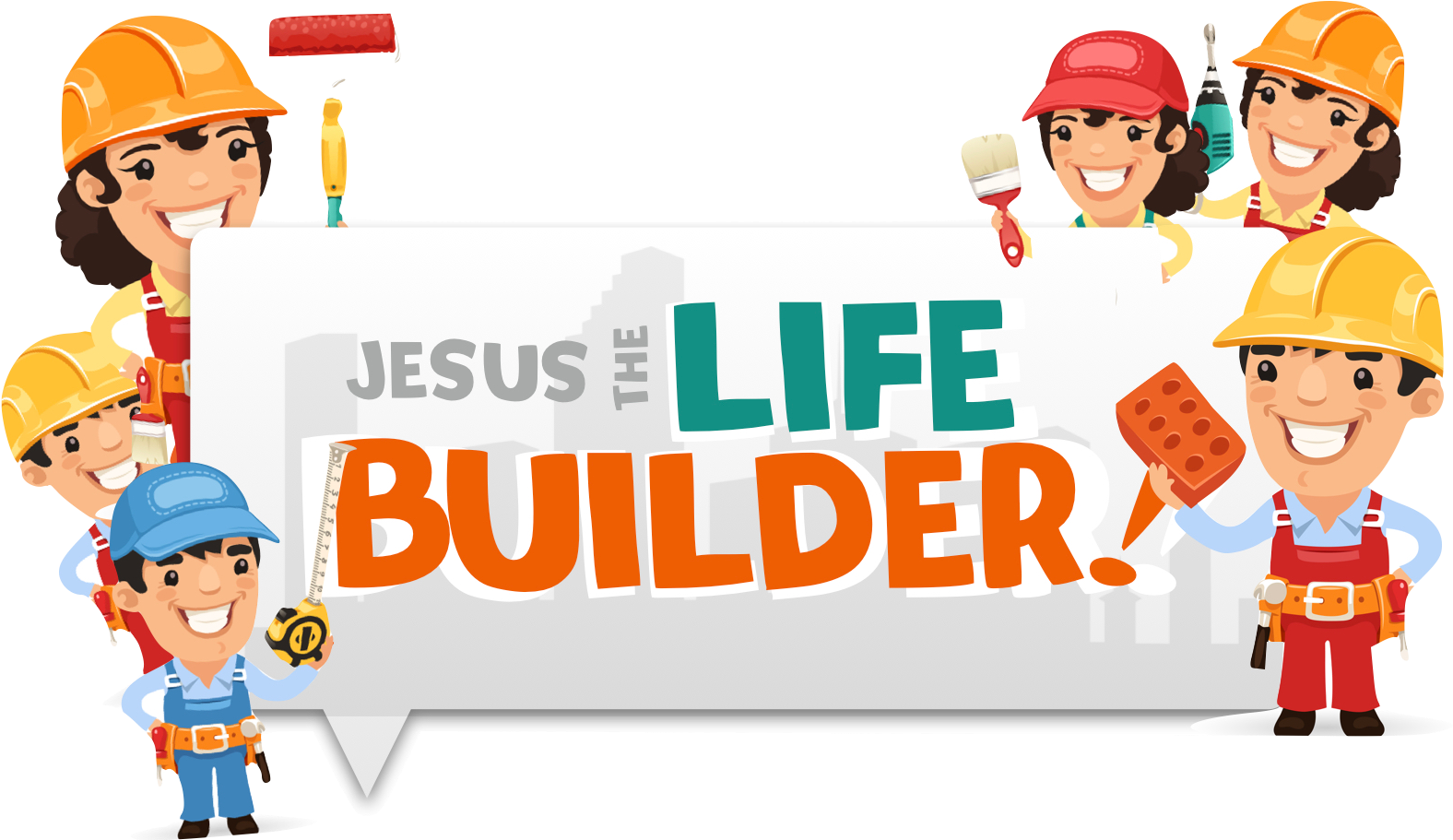 Jesus The Life Builder Trans - Cartoon (1920x1080), Png Download