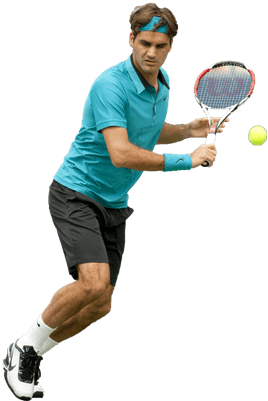 Roger Federer Playing - Tennis Player No Background (400x400), Png Download