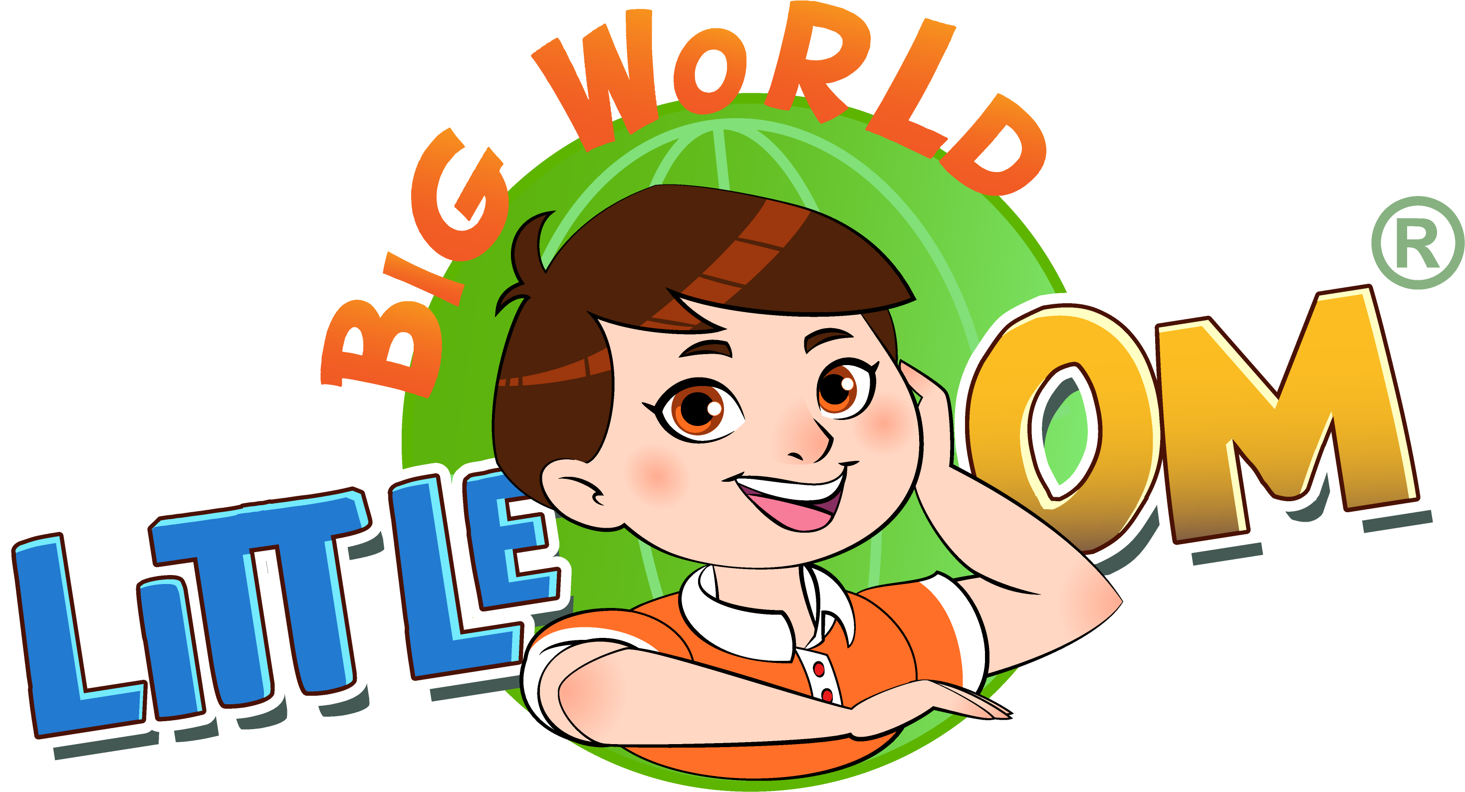 Big World, Little Om - Cartoon (3701x1832), Png Download