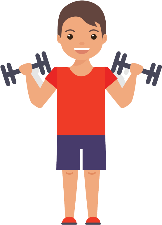 Gym Workout Clipart - Weight Lifting Cartoons Png (800x799), Png Download