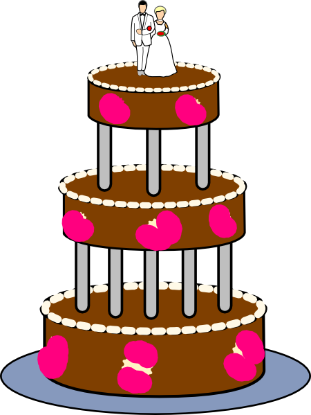 Wedding Cake Clip Art At Clker - Свадебный Торт Вектор Png (450x599), Png Download