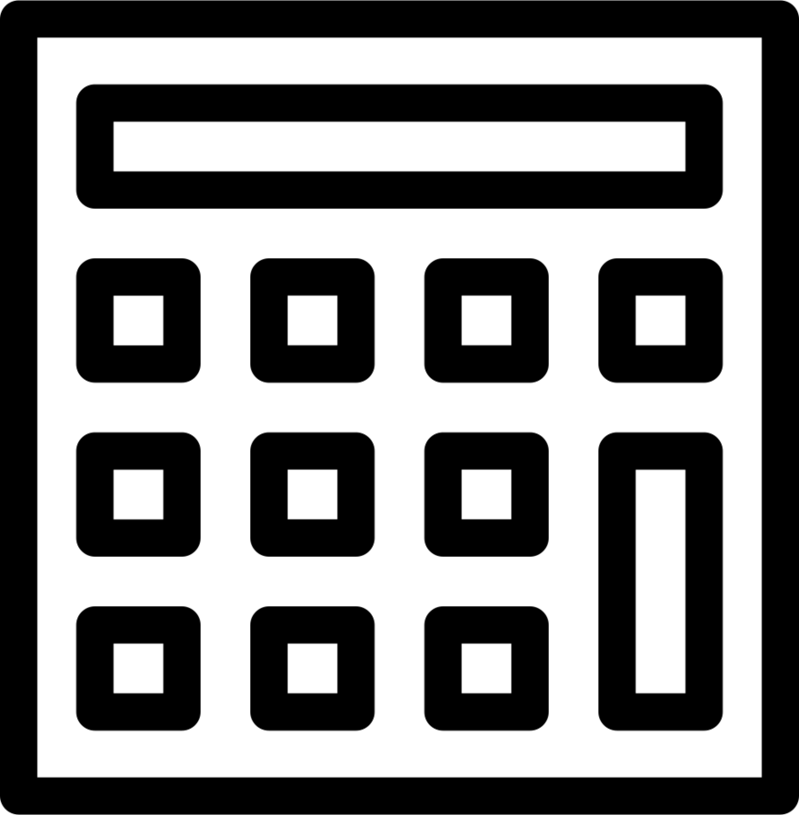 Simbolos Calculadora Clipart Calculator Computer Icons - Line Icon Budget (900x918), Png Download