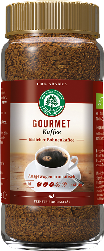 Gourmet Coffee Instant Lebensbaum Organic - Lebensbaum Gourmet Coffee, Instant Coffee - 100 G (474x533), Png Download