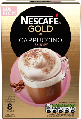 Nescafé Gold Skinny Cappuccino Coffee, 8 Sachets - Nescafe Gold Vanilla Latte (400x400), Png Download
