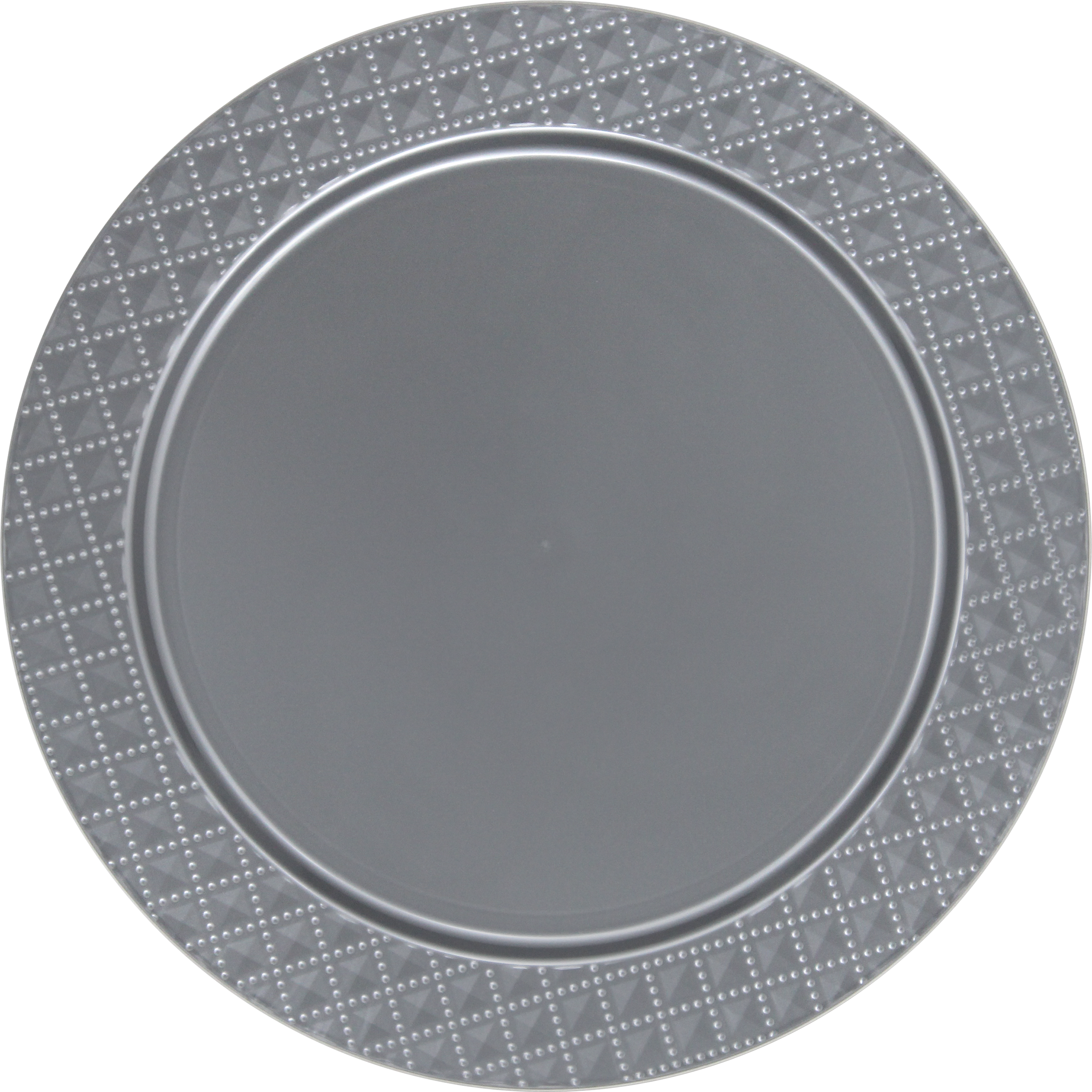 Posh Setting Silver Charger Plates, Diamond Design, (2400x2401), Png Download