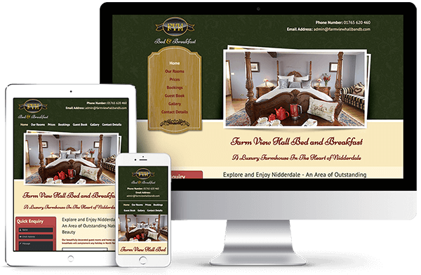 Farm View Hall Bed And Breakfast - Web Design (600x392), Png Download