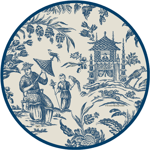 Caspari Silk Road Toile Blue White Asian Theme Designer - Silk Road Toile Blue Salad/dessert Plates 96 Ct (500x500), Png Download