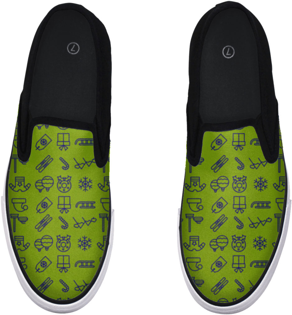 Christmas Icons Slip-on Shoe - Slip-on Shoe (1024x1024), Png Download