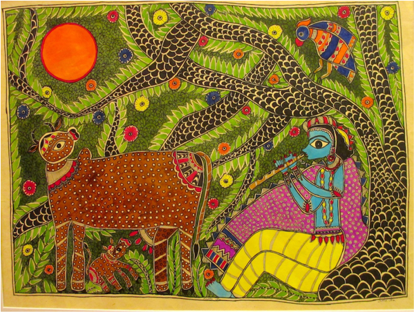 Krishna Vihaara - Painting (600x600), Png Download