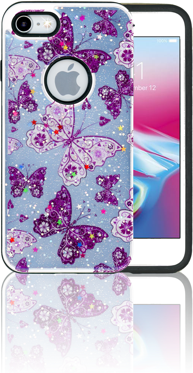 Iphone 7/8 Mm 3d Butterfly - Survivor Butterfly Breast Cancer Ornament (oval) (652x1280), Png Download