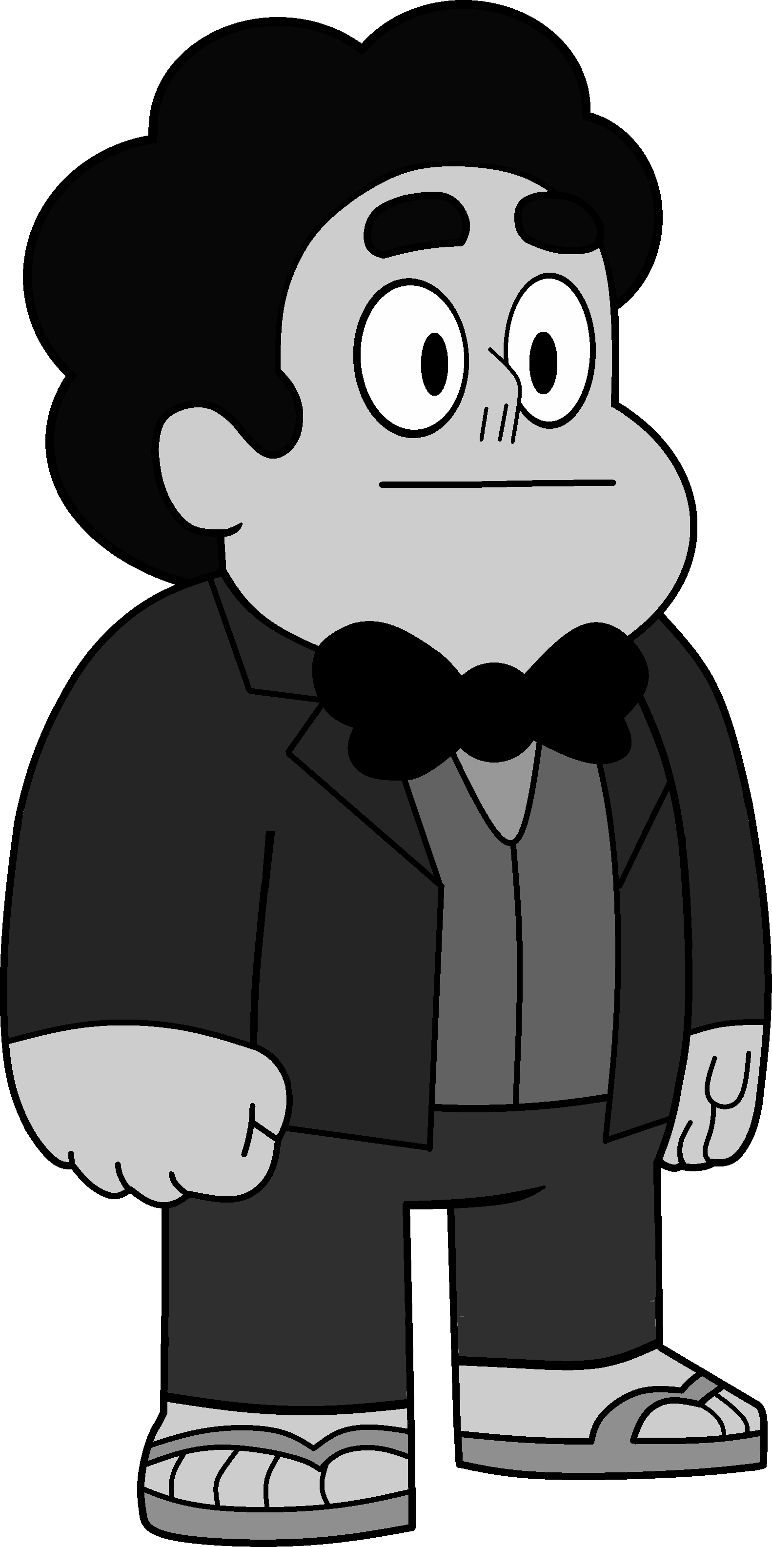 Chille Tid - Steven Universe Black And White (1582x3171), Png Download