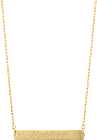 Custom Horizontal Bar Necklace Custom Gold Brass Capsuljewelry - Chain (600x600), Png Download
