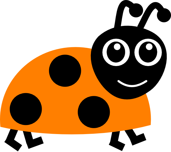 Beetle Clipart Orange - Cartoon Ladybird (600x534), Png Download