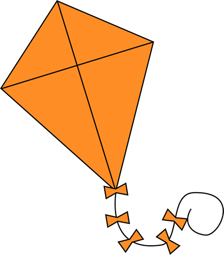 Kite Clipart Png - Orange Kite Clipart (440x500), Png Download