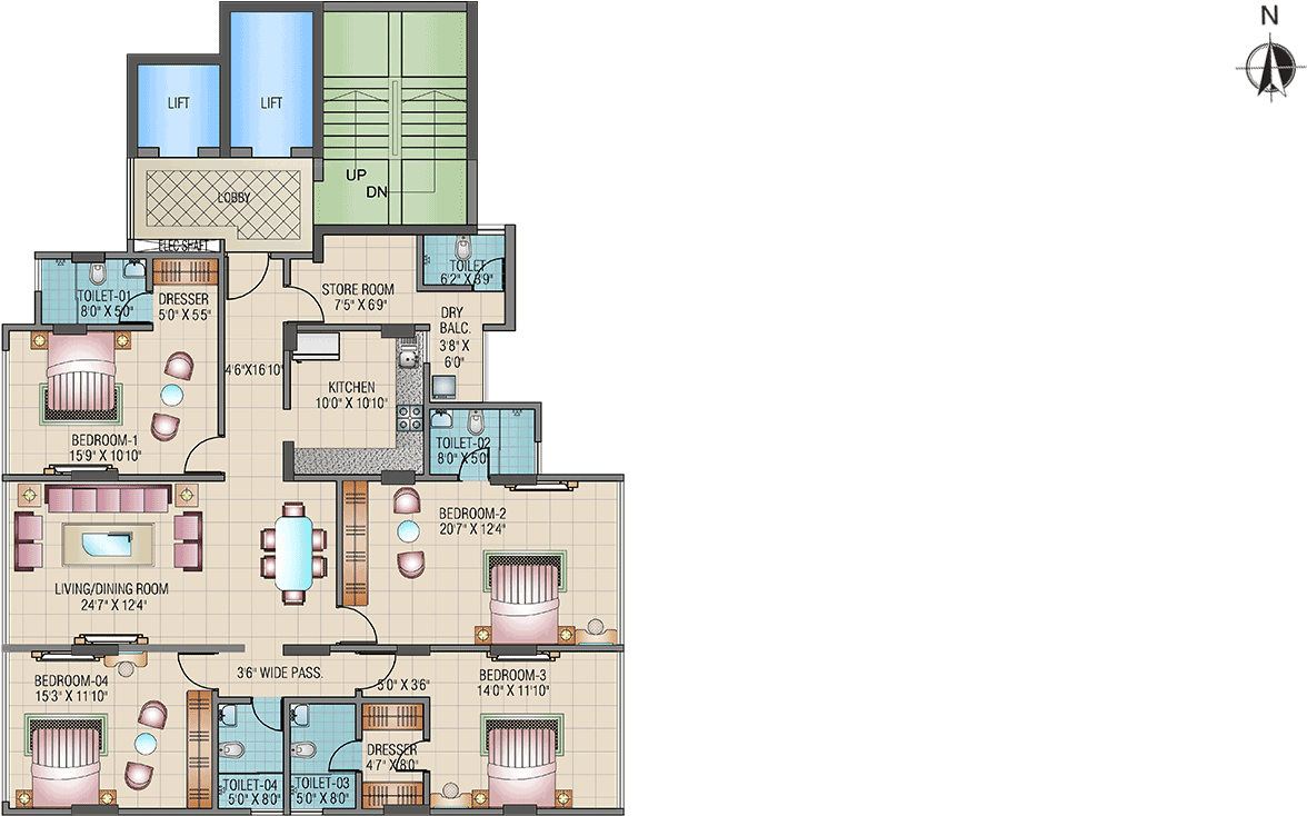 Images For Cluster Plan Of Damji Shamji Mahavir Orion - Floor Plan (1920x884), Png Download