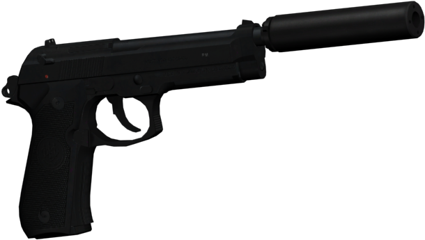 Image - Silenced Pistol Png (640x480), Png Download