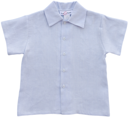 Jack And Teddy Light Blue Linen Dress Shirt - Polo Shirt (480x440), Png Download