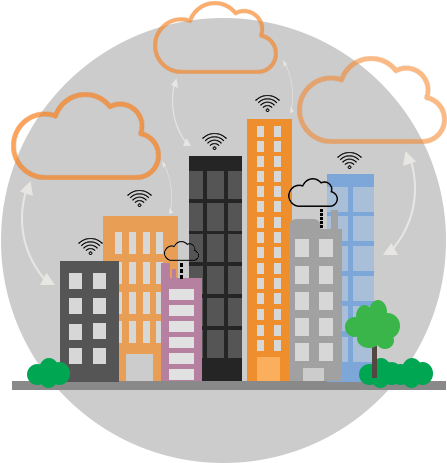 Netserve365 Cloud Computing - Village Flat Design (500x500), Png Download