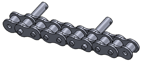 3d Rendering Of Chain - Saw Chain (601x260), Png Download