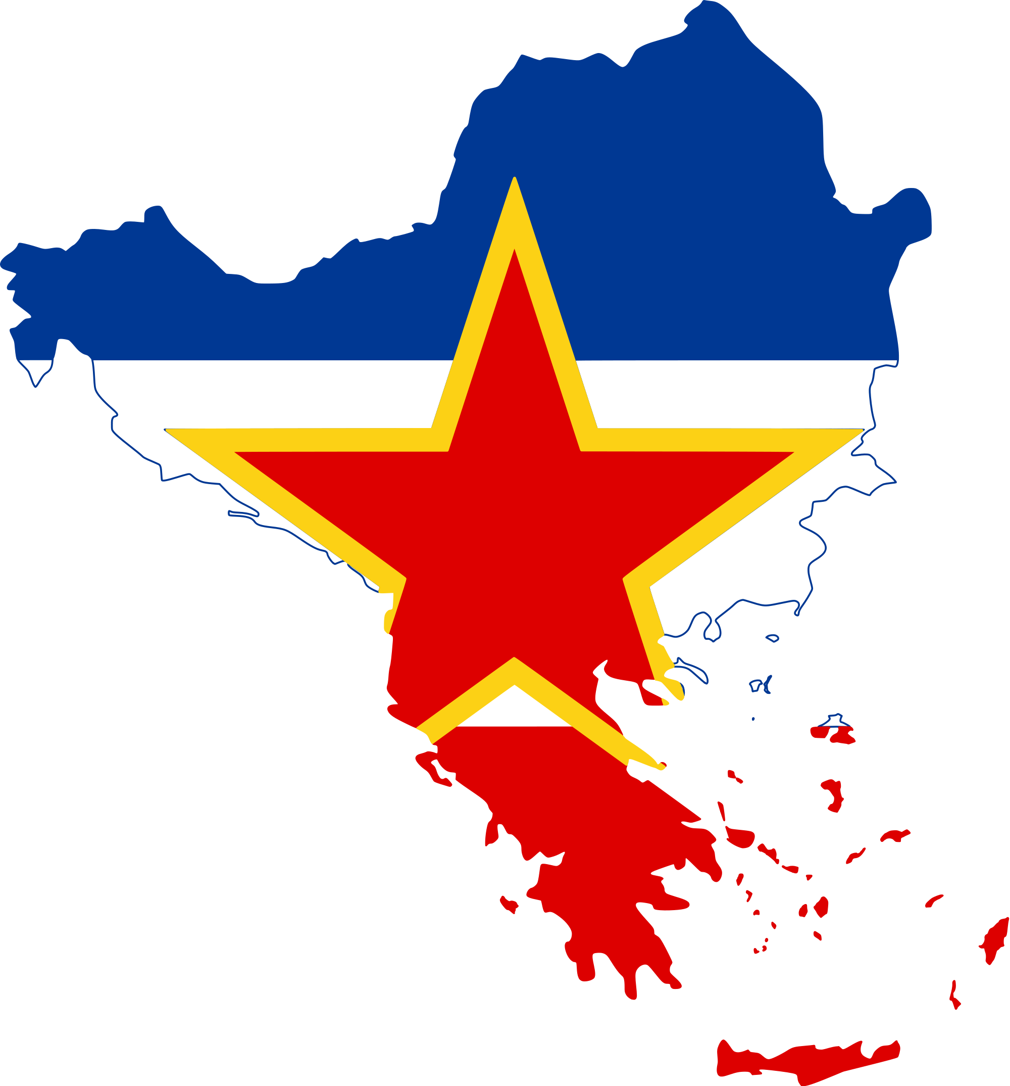 Flag Of Yugoslavia Clipart 2 By Teresa - Balkan Map With Flags (2000x2149), Png Download