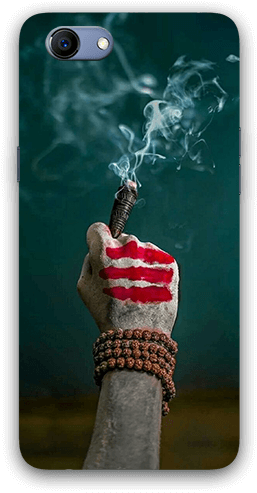 Aghori Hand With Chilam Oppo Realmi 1 Mobile Back Case - Shiv Pics With Chilam (600x600), Png Download