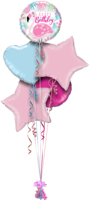 Happy Birthday Flamingo Birthday Balloon - Happy Birthday Pink Flamingo 18" Foil Qualatex Balloon (286x686), Png Download