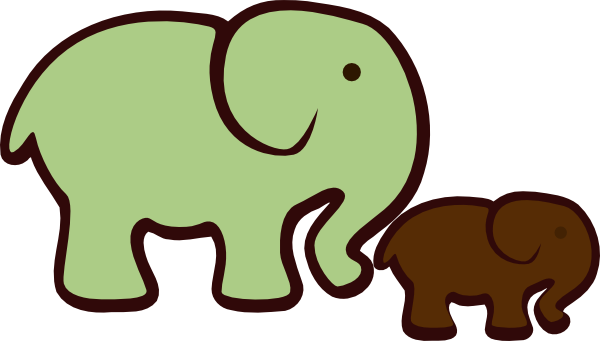 Elephant Mom & Baby Svg Clip Arts 600 X 341 Px (600x341), Png Download