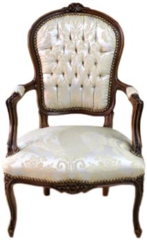 Armchair Of Louis Xv Brown Frame, Biege Royal Flowers - Louis Quinze (350x350), Png Download