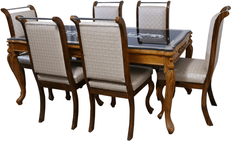 #antique Dining #table With #chairs - Chair (1368x912), Png Download
