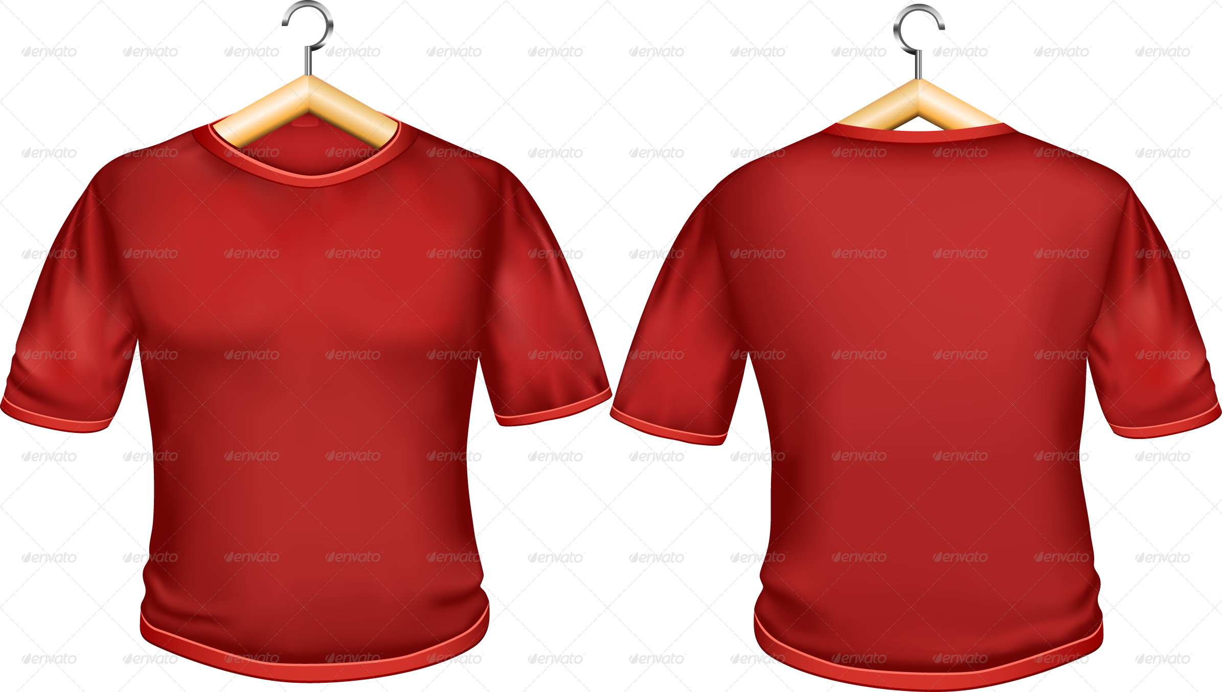 T-shirt Red - Product (2390x1354), Png Download