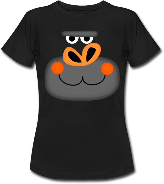 Gorilla Face Womens Tshirt Laughing Lion Design - Shirt (800x800), Png Download